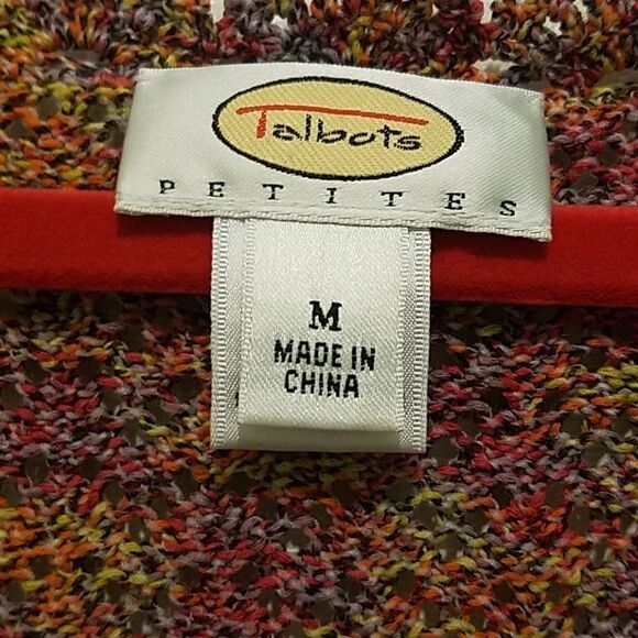 Talbots multicolor sleeveless cardigan Sz PM NWOT - Picture 4 of 6